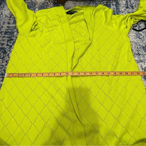 Lane Bryant Green Knit Open-Front Long Sleeve Open Front Cardigan Size 14/16 - Picture 10 of 11